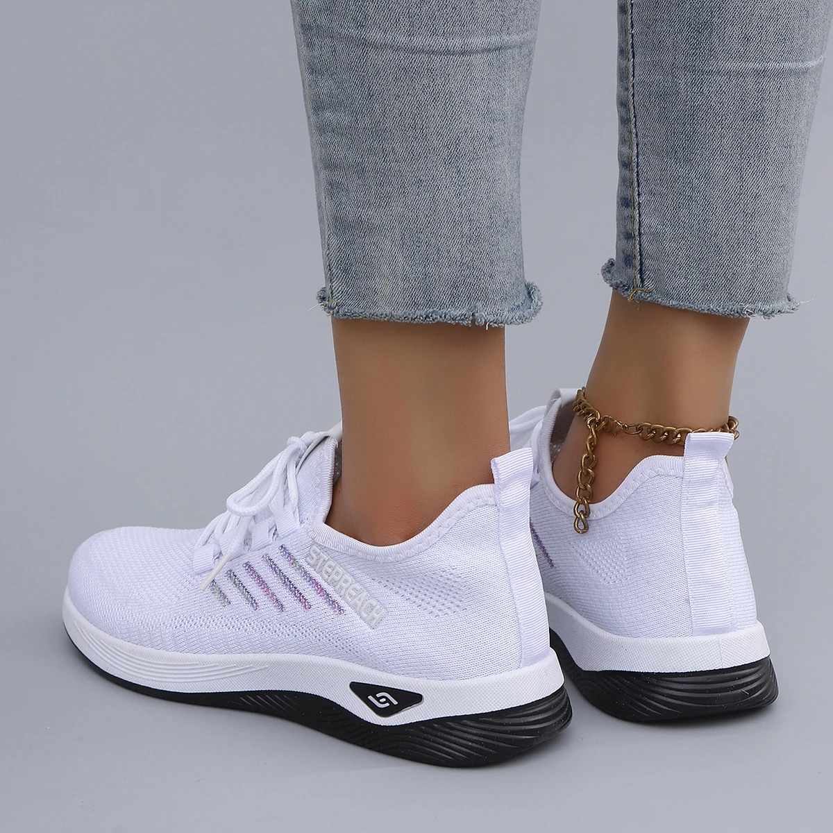 Spring and Autumn New Women's Casual Lace up Comfortable, Breathable, Lightweight and Wear-Resistant Sports Shoes