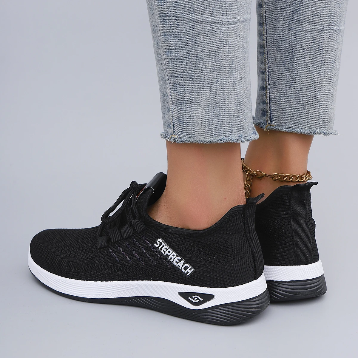 Spring and Autumn New Women's Casual Lace up Comfortable, Breathable, Lightweight and Wear-Resistant Sports Shoes