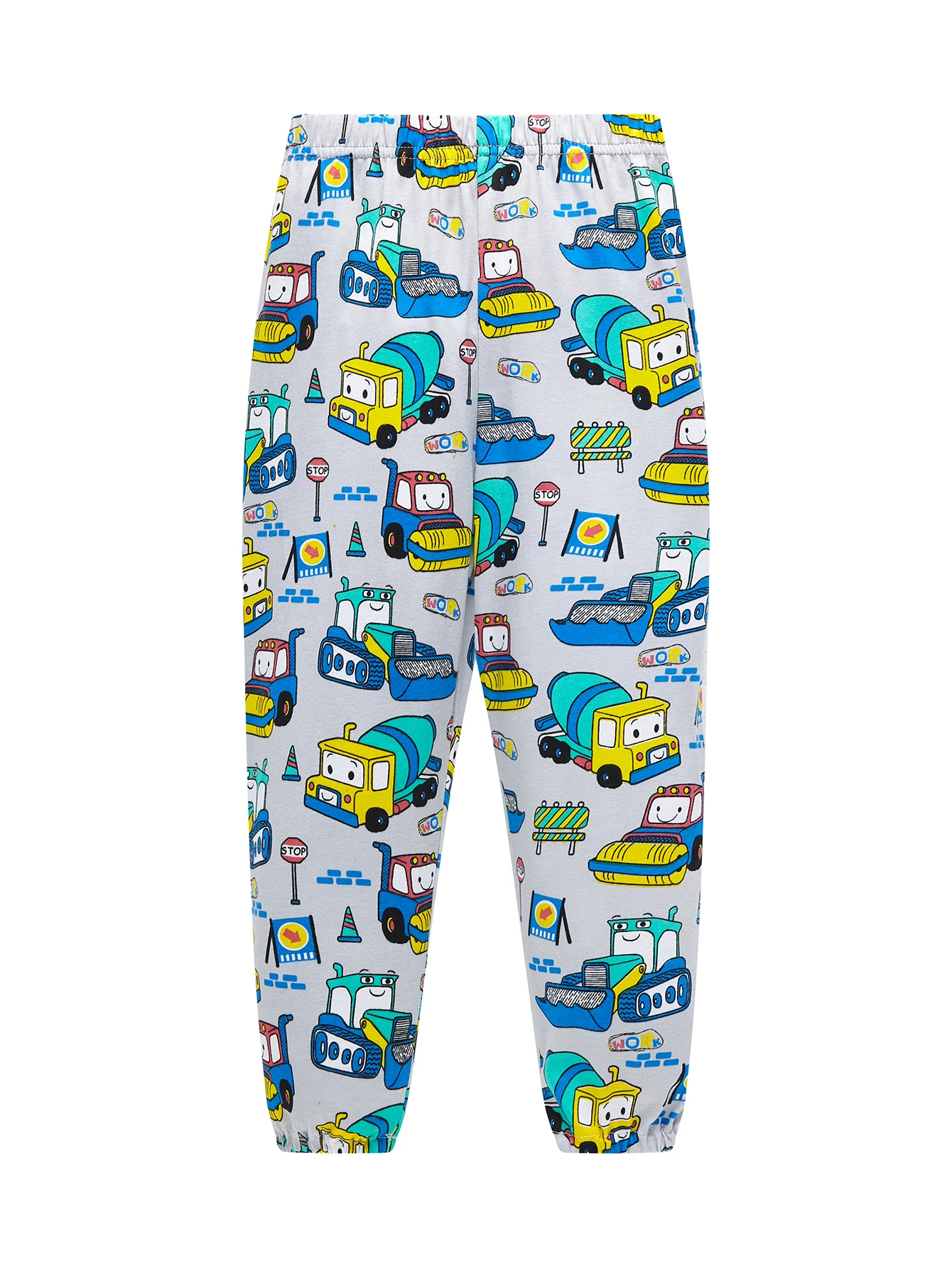 Boys Cartoon Engineering Car Pajamas Set 100% Cotton 2PC Loungewear Long Sleeve Elastic Cuffs Soft Sleepwear For Kids 1-8 Years