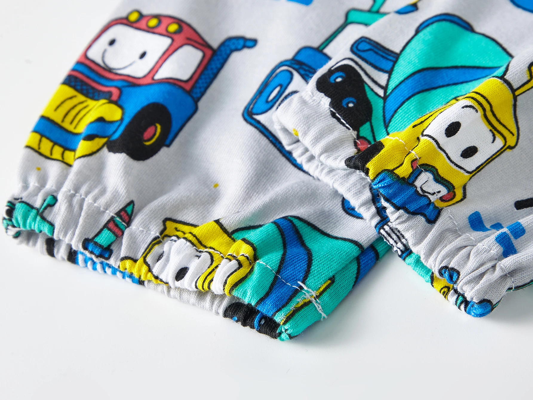 Boys Cartoon Engineering Car Pajamas Set 100% Cotton 2PC Loungewear Long Sleeve Elastic Cuffs Soft Sleepwear For Kids 1-8 Years