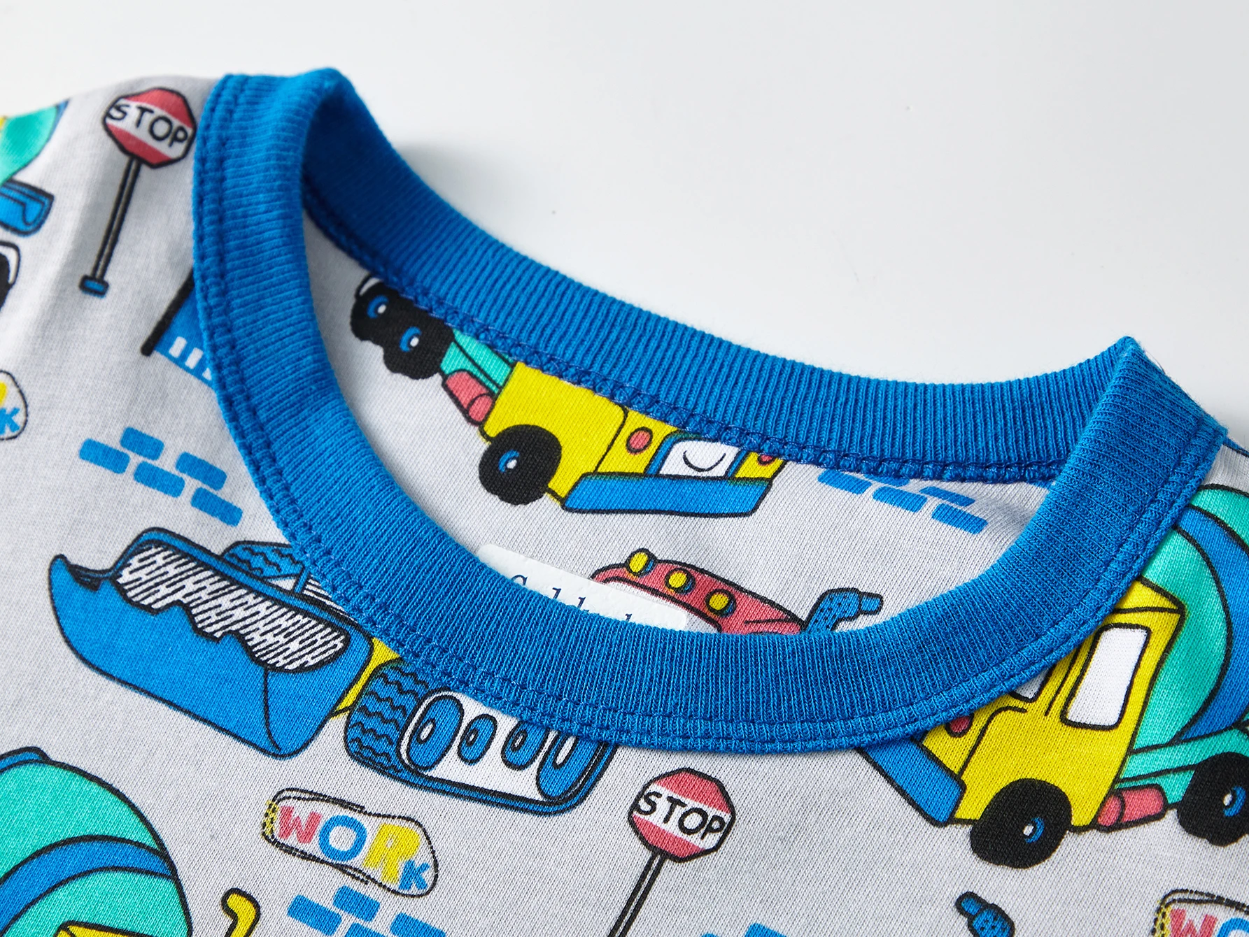 Boys Cartoon Engineering Car Pajamas Set 100% Cotton 2PC Loungewear Long Sleeve Elastic Cuffs Soft Sleepwear For Kids 1-8 Years