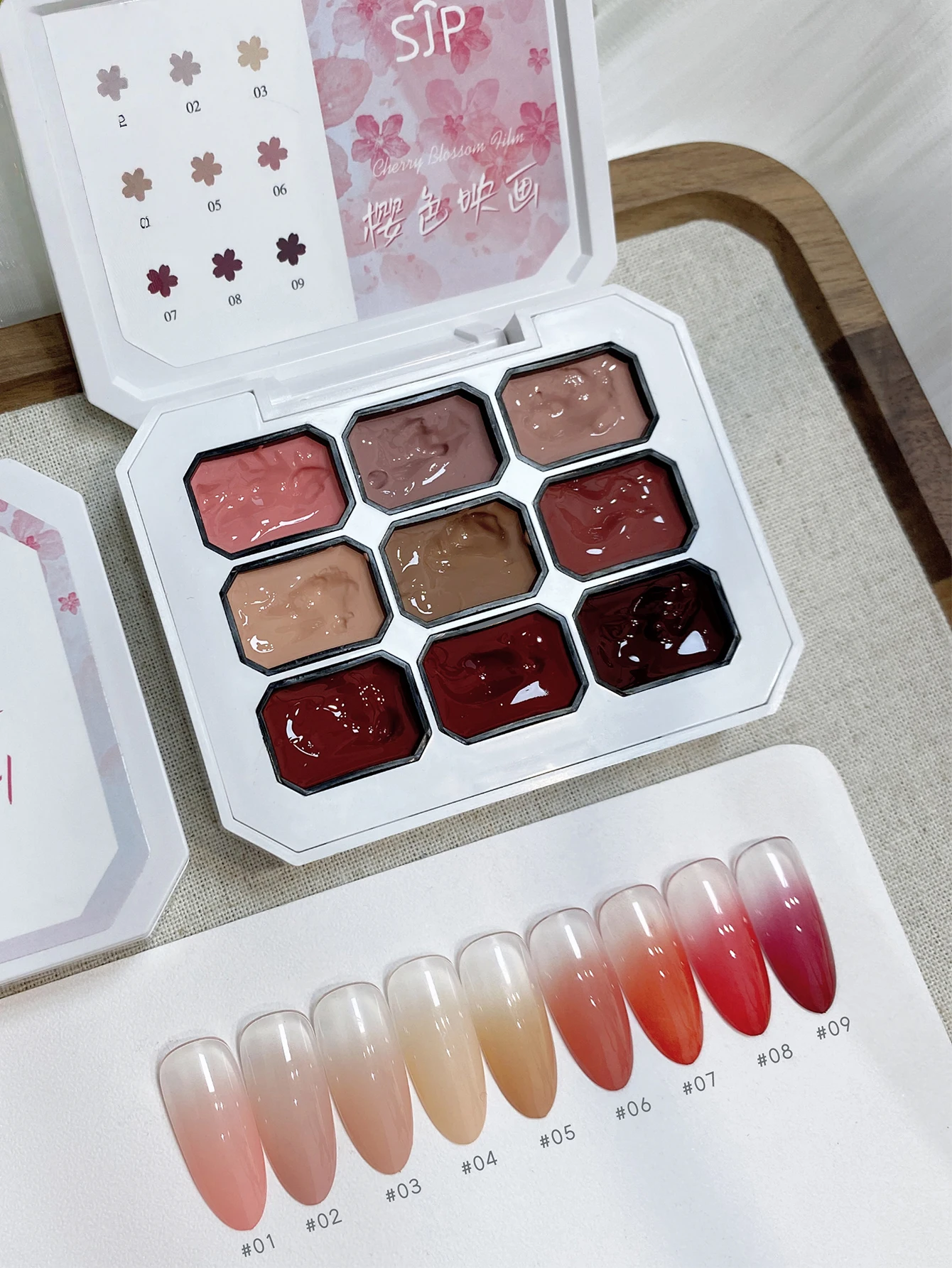 9 Color Painting Gel Nail Polish Nude Pink Painting Gel Smudge Canned High Saturation Popular Semi-Solid Nail Polish for Nail Sa