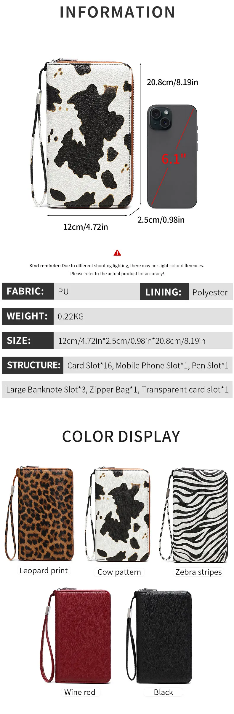 MIYIN Women Wallet RFID Blocking High Quality PU Leather Zipper Wallet Large Capacity Long Wallet Credit Card Clutch Wristlet Wa