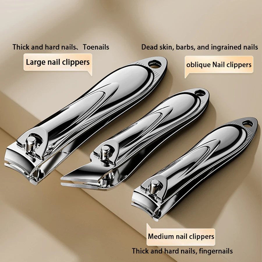 Nail Clippers Stainless Steel Sharpest Nail Cutter Duty Curved Edge for Adult Men Women Swing Out Nail Cleaner/File