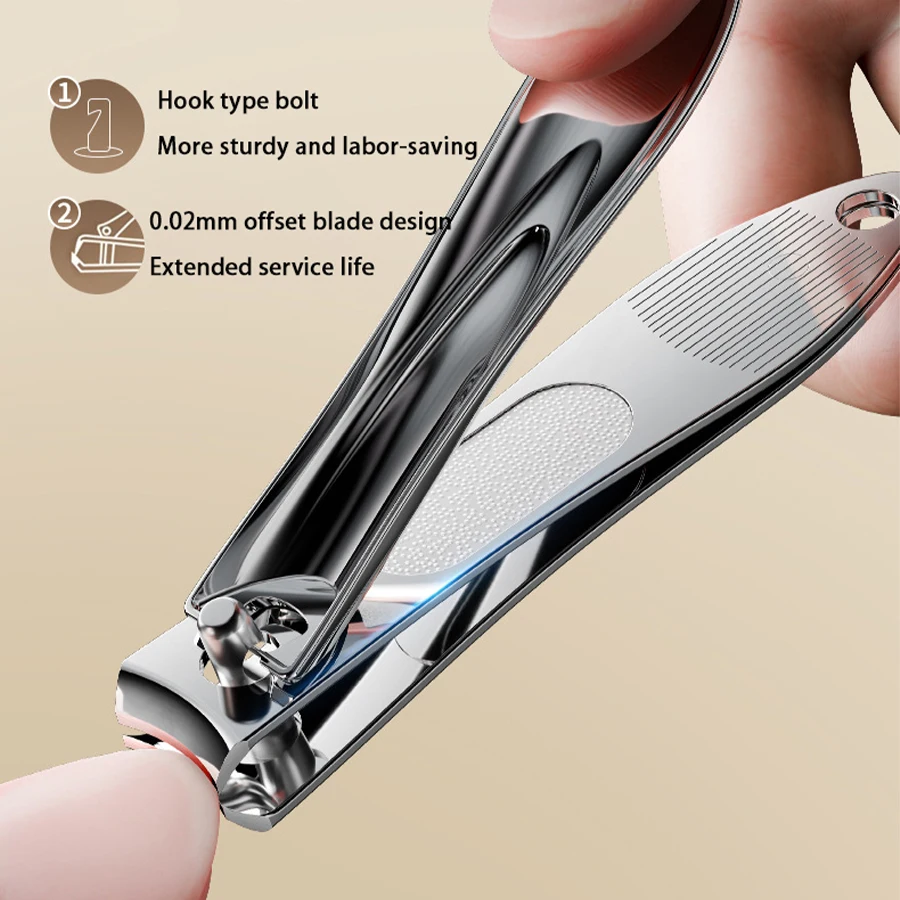 Nail Clippers Stainless Steel Sharpest Nail Cutter Duty Curved Edge for Adult Men Women Swing Out Nail Cleaner/File