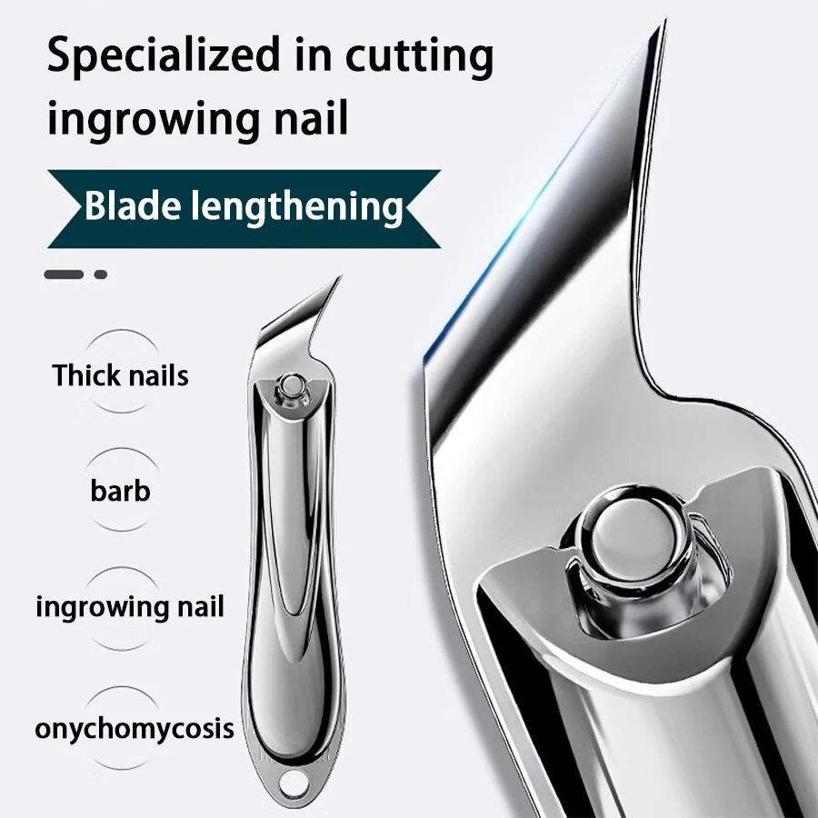 Nail Clippers Stainless Steel Sharpest Nail Cutter Duty Curved Edge for Adult Men Women Swing Out Nail Cleaner/File