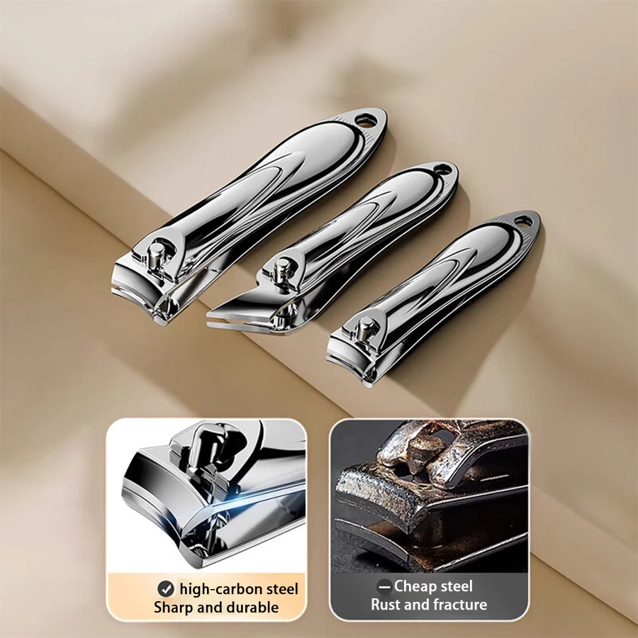 Nail Clippers Stainless Steel Sharpest Nail Cutter Duty Curved Edge for Adult Men Women Swing Out Nail Cleaner/File