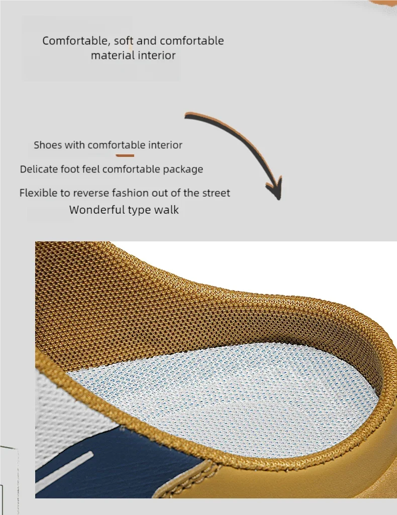 Men's Korean Casual Breathable Casual Shoes Summer Soft-Sole Anti-Slip Youth Half-Slippers Rotating Shoelaces Sports Tide Shoes