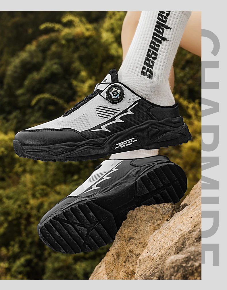 Men's Korean Casual Breathable Casual Shoes Summer Soft-Sole Anti-Slip Youth Half-Slippers Rotating Shoelaces Sports Tide Shoes