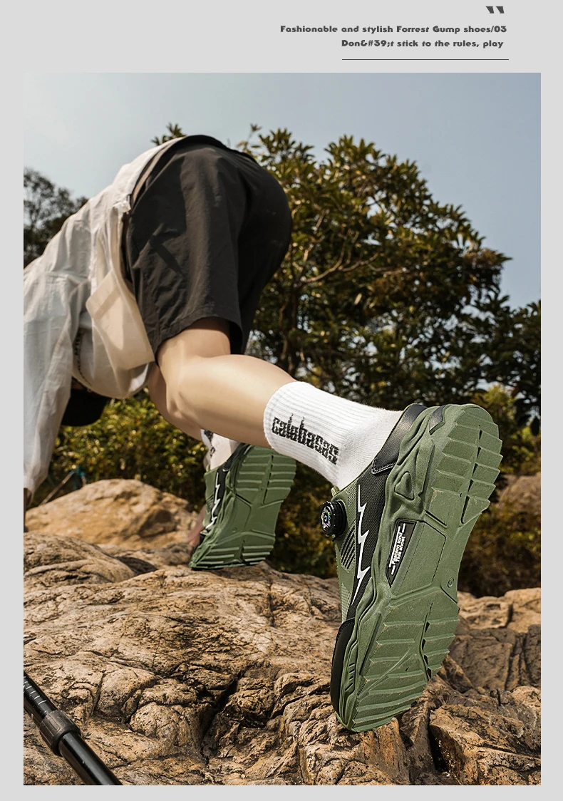Men's Korean Casual Breathable Casual Shoes Summer Soft-Sole Anti-Slip Youth Half-Slippers Rotating Shoelaces Sports Tide Shoes