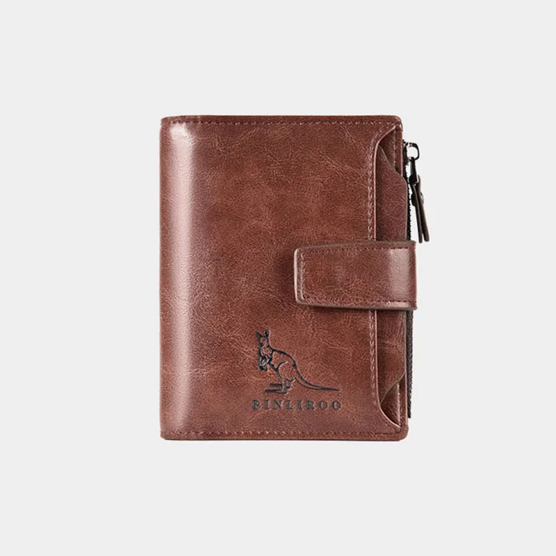 Artificial Leather Men's Wallet Luxury Short RFID Card Holder for Men Zipper Coin Purse Portable Wallets for Men Billfold