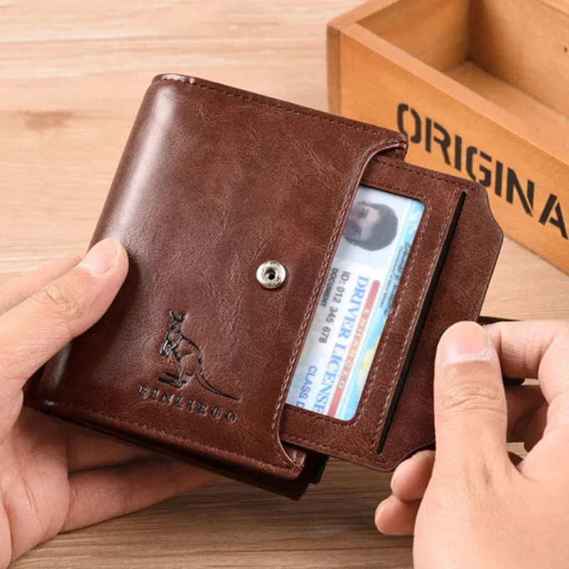 Artificial Leather Men's Wallet Luxury Short RFID Card Holder for Men Zipper Coin Purse Portable Wallets for Men Billfold