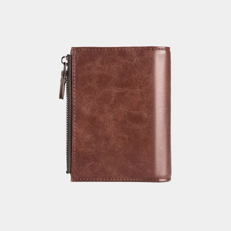 Artificial Leather Men's Wallet Luxury Short RFID Card Holder for Men Zipper Coin Purse Portable Wallets for Men Billfold