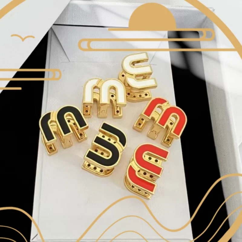 EVISPOL 18K Gold-plated Titanium Steel Letter M Zerconia Stud Earrings for Women Delicate Tiny Earrings Piercing Jewelry Gift