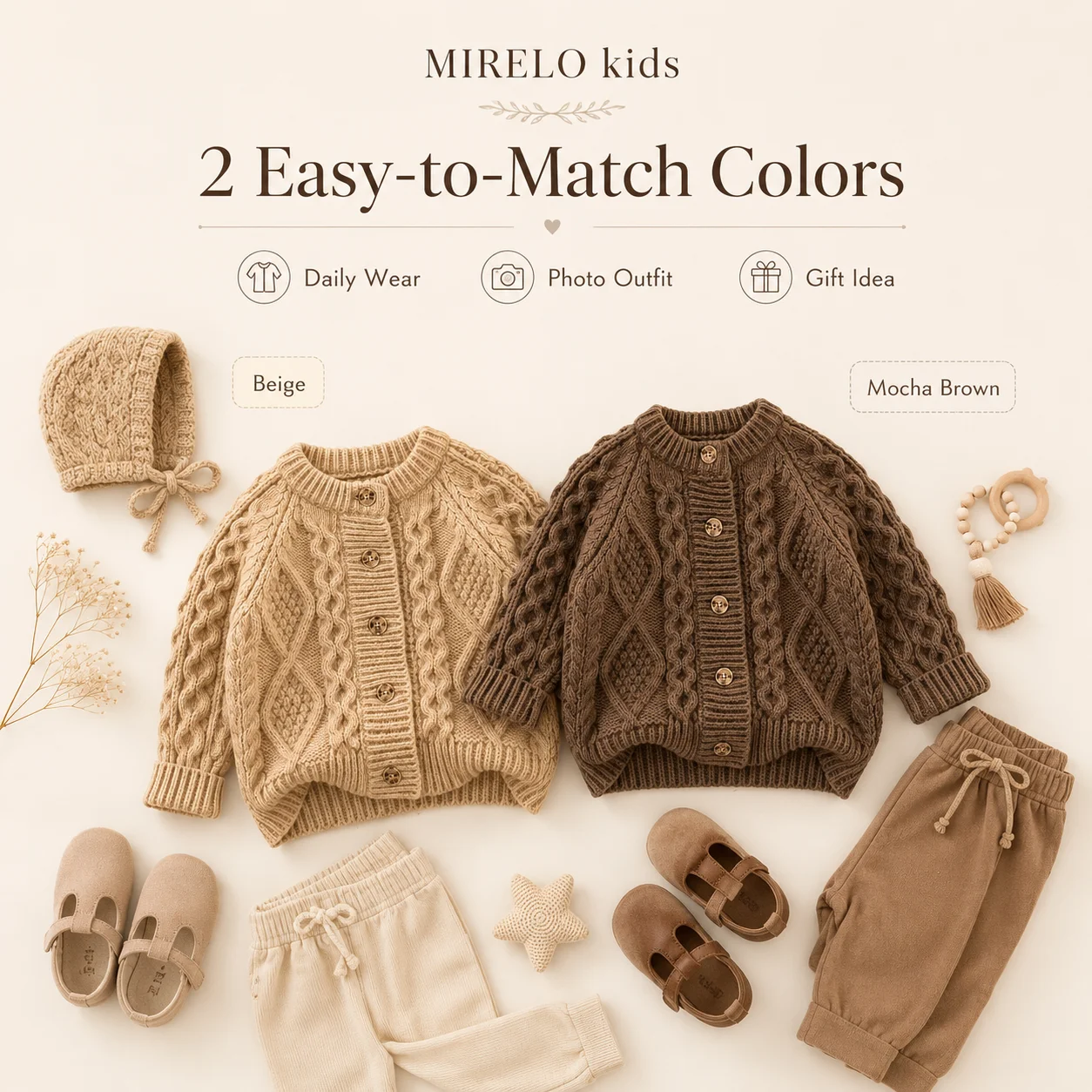 Autumn Sweater Children's Clothes Sweater Knit Cardigan for Girls Boys Long Sleeve Keep Warm Thickened Jacket Outfit Coat