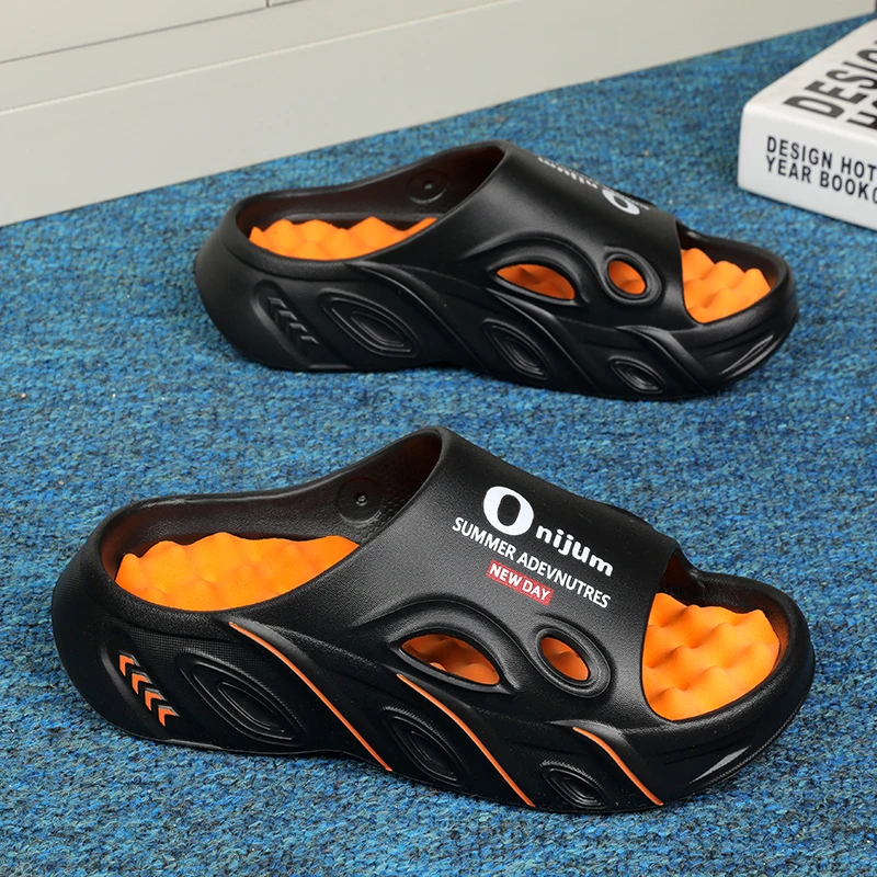 Summer Men's Massage Slippers Indoor Outdoor Sandals Beach Men Casual Shoes Comfortable Slides Flip-flop Men Women Home Slippers