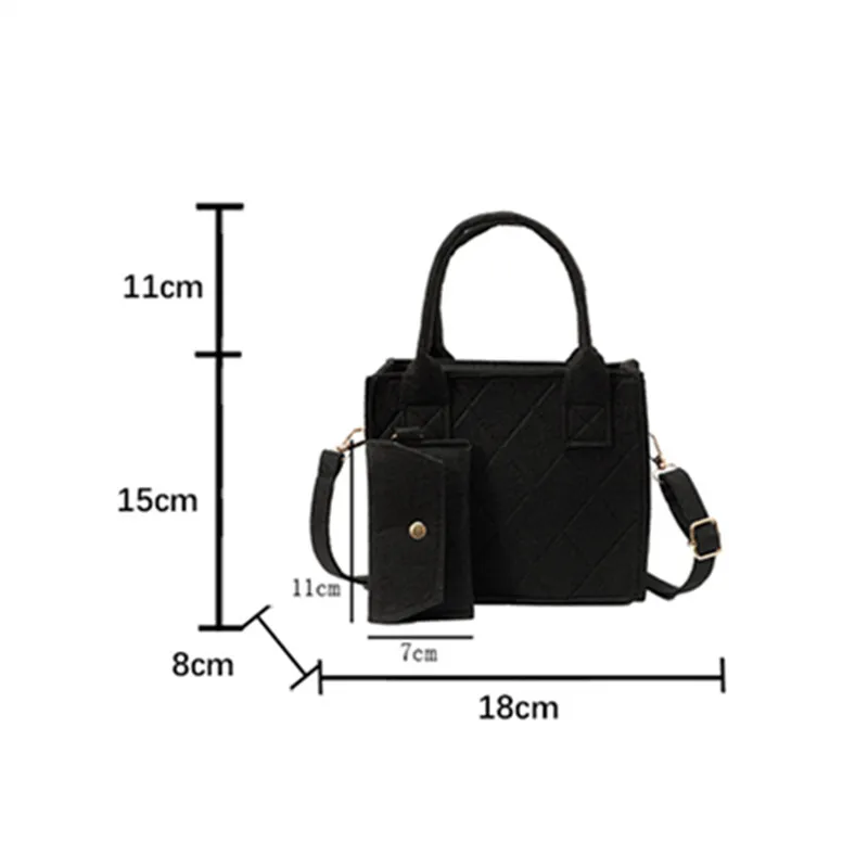 3pcs/set Embossed Women's Handbag Stylish Crossbody Bag Clutch and Wallet, Solid Color Square Shoulder Bag, Fabric for Daily Use