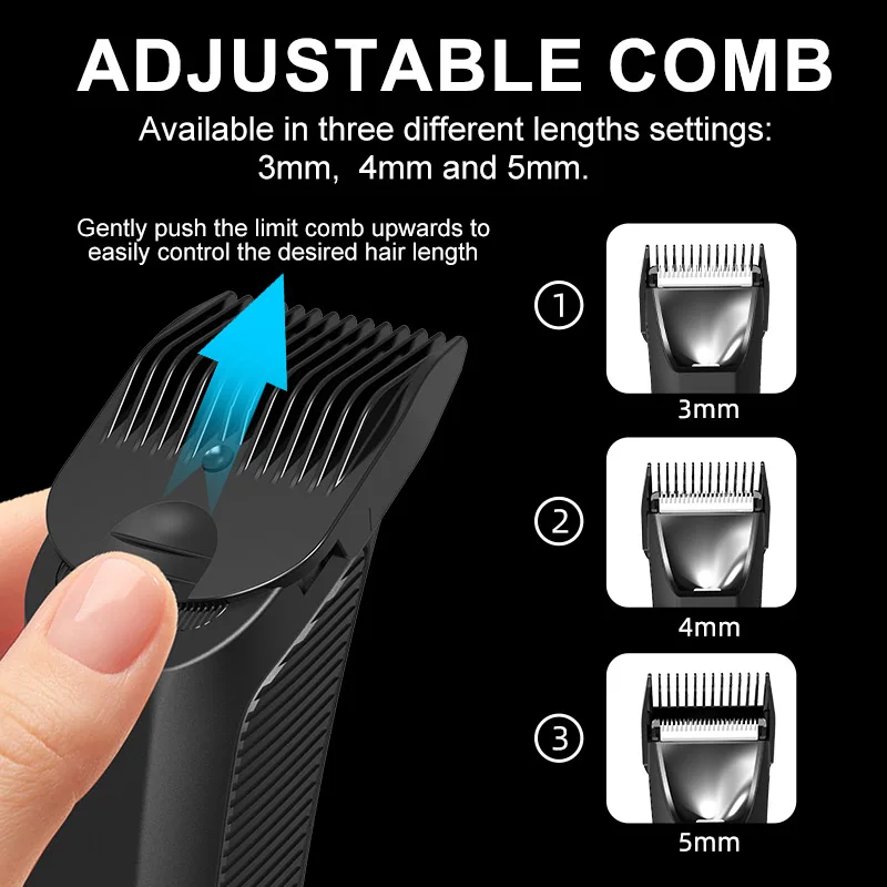 IPX6 Waterproof 2-in-1 Groin/Body Trimmer - SkinSafe Dual Head Foil Blades, Wet&Dry Cordless Groomer with USB-C Fast Charging