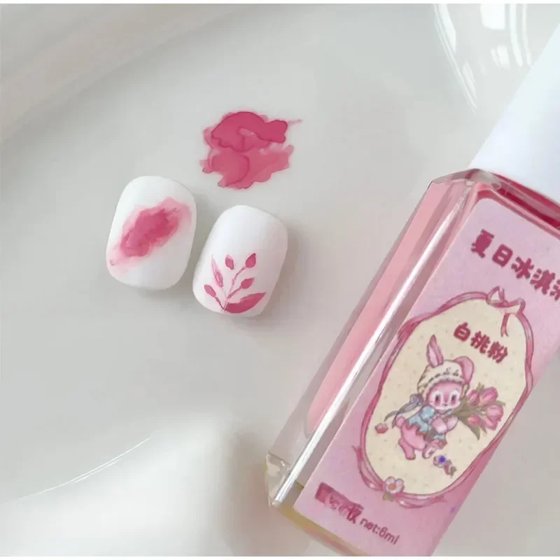 Hot Nail Art 6 Colors 6ML Summer Ice Cream Nail Dye Solution Creative Nail Pattern DIY Design Dye Solution Women Nail Decoration