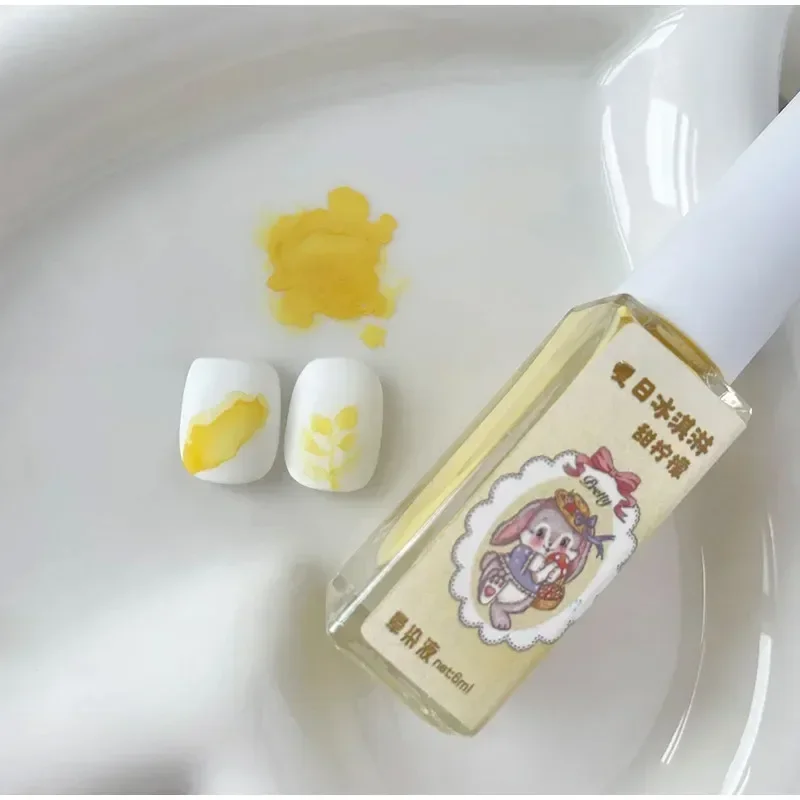 Hot Nail Art 6 Colors 6ML Summer Ice Cream Nail Dye Solution Creative Nail Pattern DIY Design Dye Solution Women Nail Decoration