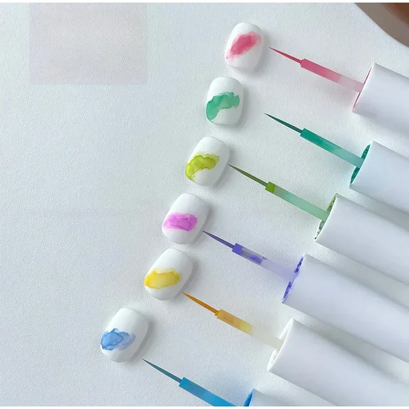 Hot Nail Art 6 Colors 6ML Summer Ice Cream Nail Dye Solution Creative Nail Pattern DIY Design Dye Solution Women Nail Decoration