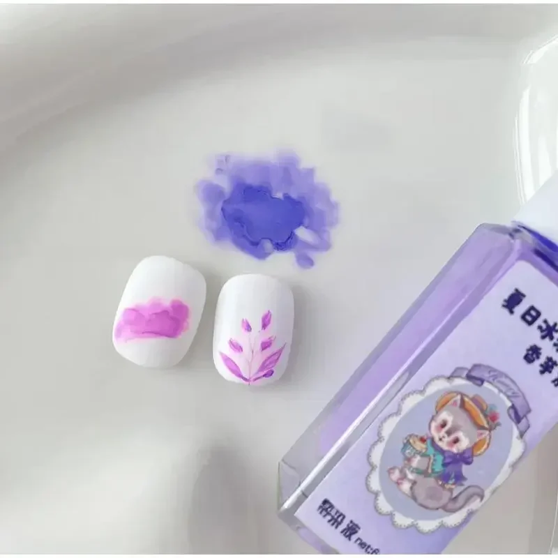 Hot Nail Art 6 Colors 6ML Summer Ice Cream Nail Dye Solution Creative Nail Pattern DIY Design Dye Solution Women Nail Decoration