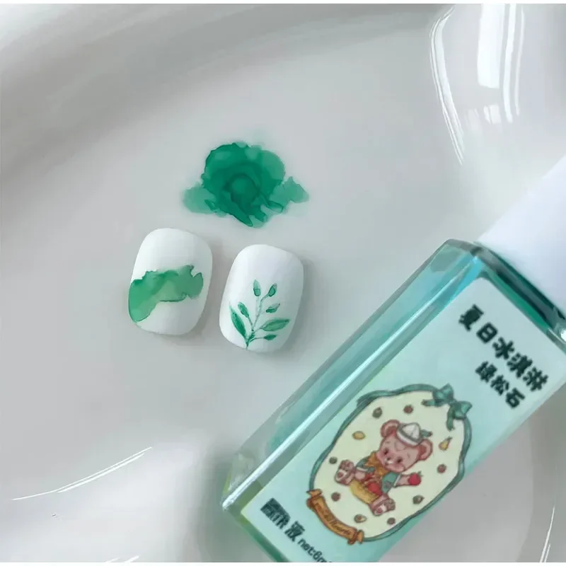 Hot Nail Art 6 Colors 6ML Summer Ice Cream Nail Dye Solution Creative Nail Pattern DIY Design Dye Solution Women Nail Decoration