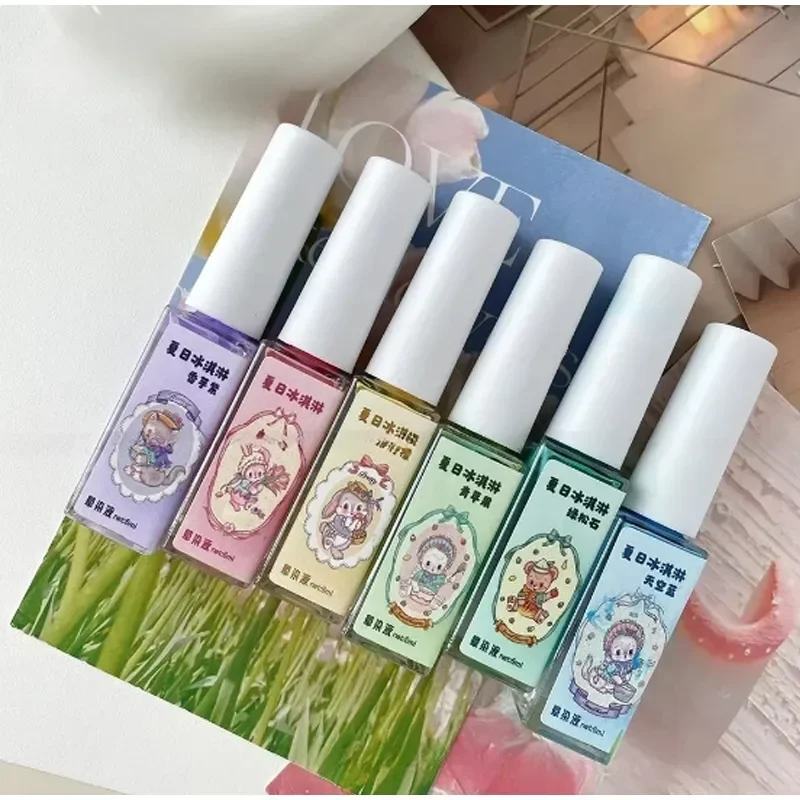 Hot Nail Art 6 Colors 6ML Summer Ice Cream Nail Dye Solution Creative Nail Pattern DIY Design Dye Solution Women Nail Decoration