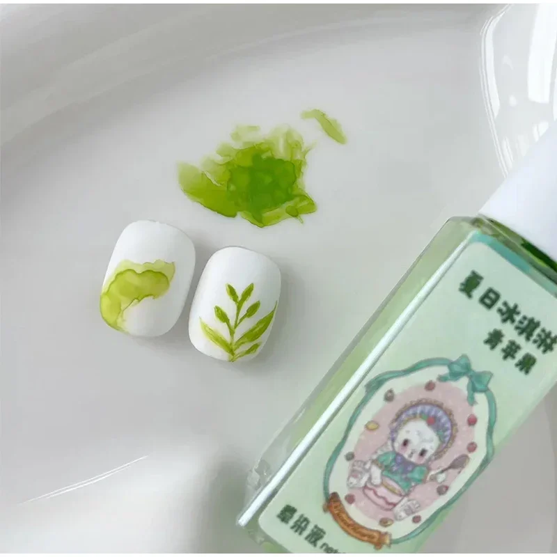 Hot Nail Art 6 Colors 6ML Summer Ice Cream Nail Dye Solution Creative Nail Pattern DIY Design Dye Solution Women Nail Decoration