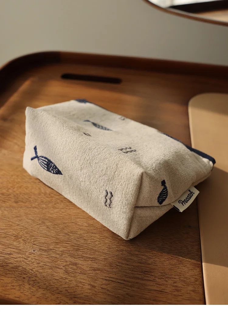 Embroidered Cosmetic Bag Literary Simple Storage Bag Travel Portable Zipper Makeup Bag Ethnic Style Liner Handmade Medium Bag