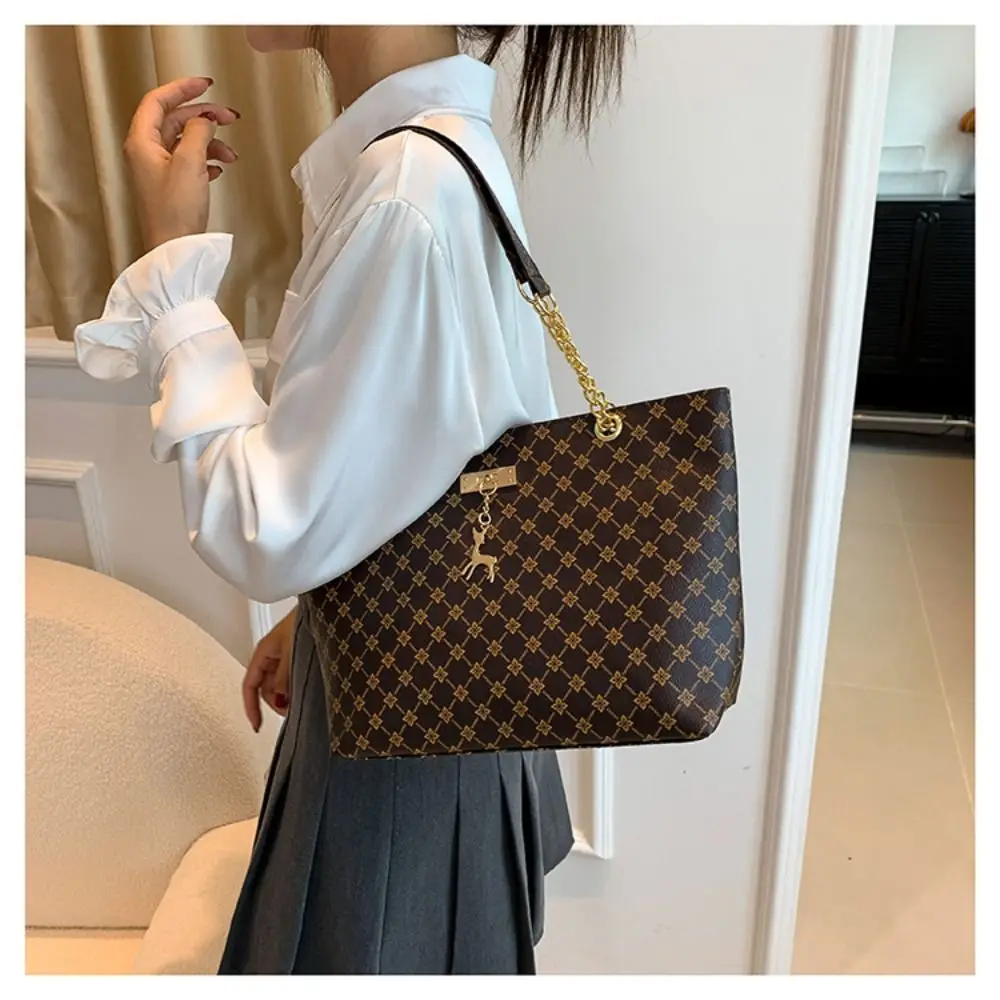 Women Luxury Design Tote Bag Large Capacity Handbag Fashion Printing Shoulder Bag Trendy New Shopping Bag Purse