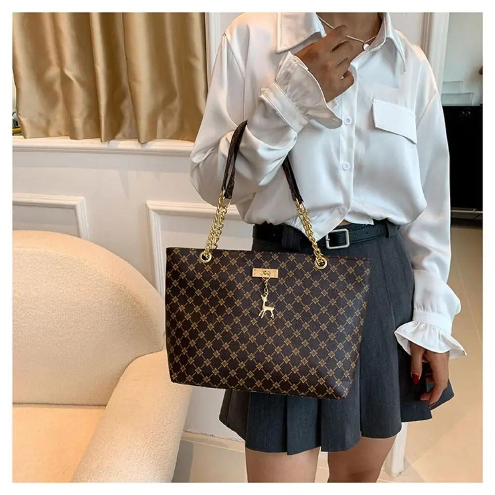 Women Luxury Design Tote Bag Large Capacity Handbag Fashion Printing Shoulder Bag Trendy New Shopping Bag Purse