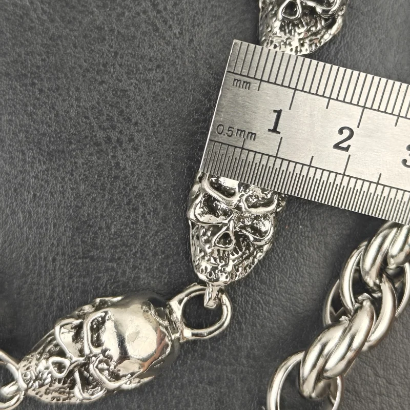 Original DIY Skull Pants Chain Stainless Steel Round Beads Combination Locomotive Chain Punk Men And Women Luxury Accessories