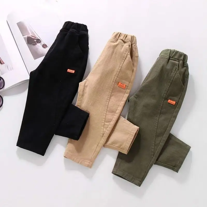 Spring Kids Pants & Capris Cotton Trousers Boys Thin Long Pants Spring Fall Casual Wear Simple Design Baby Childrens Clothing