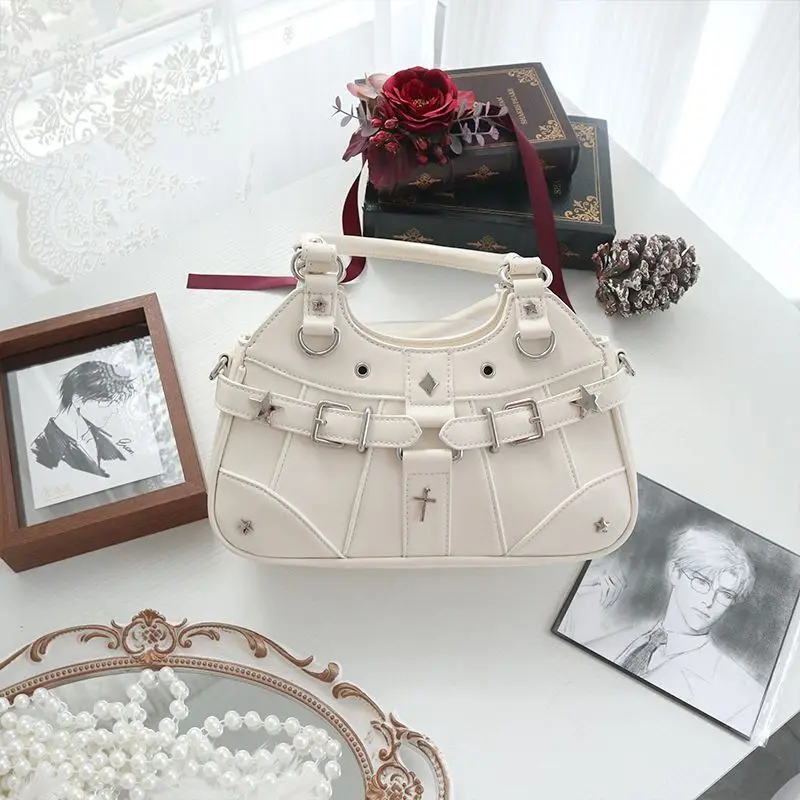 Y2k Fashion Women Shoulder Bag Cute Sweet Ita Bag Lolita Girls Transparent Pocket DIY Display Handbag Fashion Underarm Bag Purse