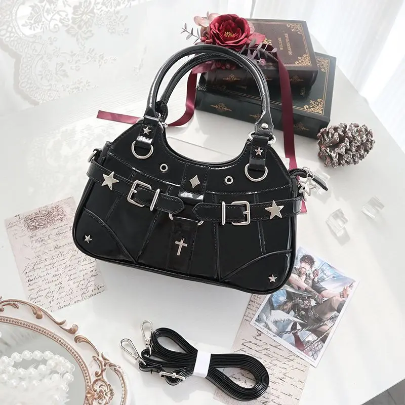 Y2k Fashion Women Shoulder Bag Cute Sweet Ita Bag Lolita Girls Transparent Pocket DIY Display Handbag Fashion Underarm Bag Purse