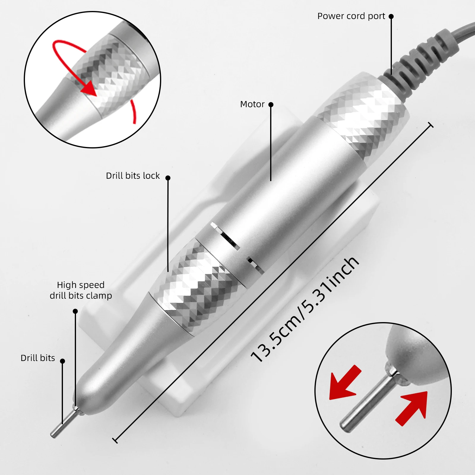 Nail Sander Pen Nail Removal Special Electric Nail Grinder To Remove Dead Skin Charging Smart Word Lamp New Flip