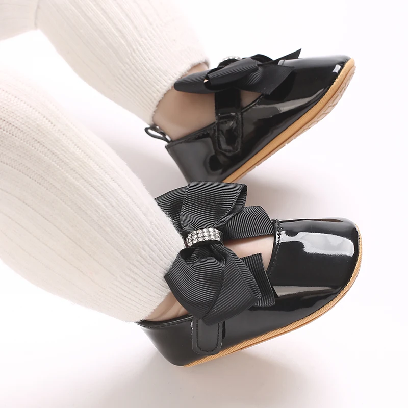 Cute Princess Baby Shoes Spring and Autumn Edition Butterfly Bow Decoration PU Soft Bottom Suitable for 0-1 Year Old Baby