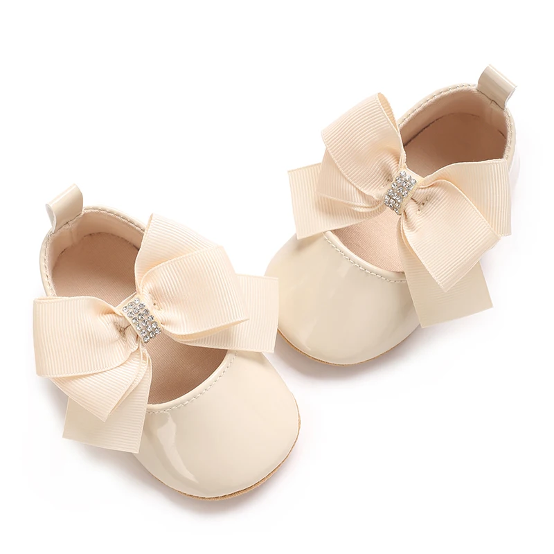 Cute Princess Baby Shoes Spring and Autumn Edition Butterfly Bow Decoration PU Soft Bottom Suitable for 0-1 Year Old Baby