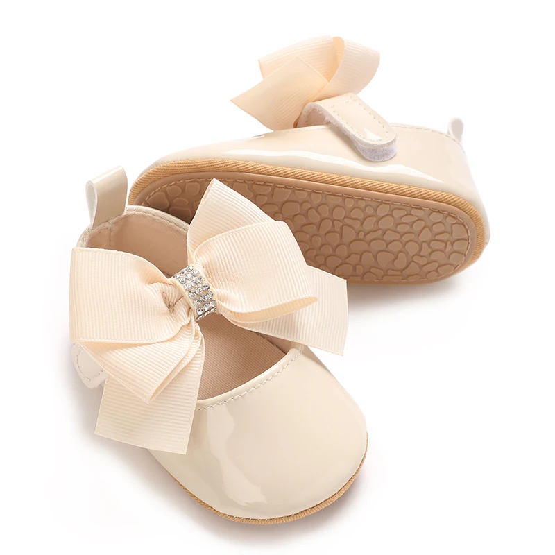 Cute Princess Baby Shoes Spring and Autumn Edition Butterfly Bow Decoration PU Soft Bottom Suitable for 0-1 Year Old Baby