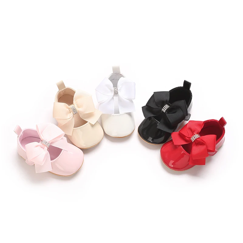 Cute Princess Baby Shoes Spring and Autumn Edition Butterfly Bow Decoration PU Soft Bottom Suitable for 0-1 Year Old Baby