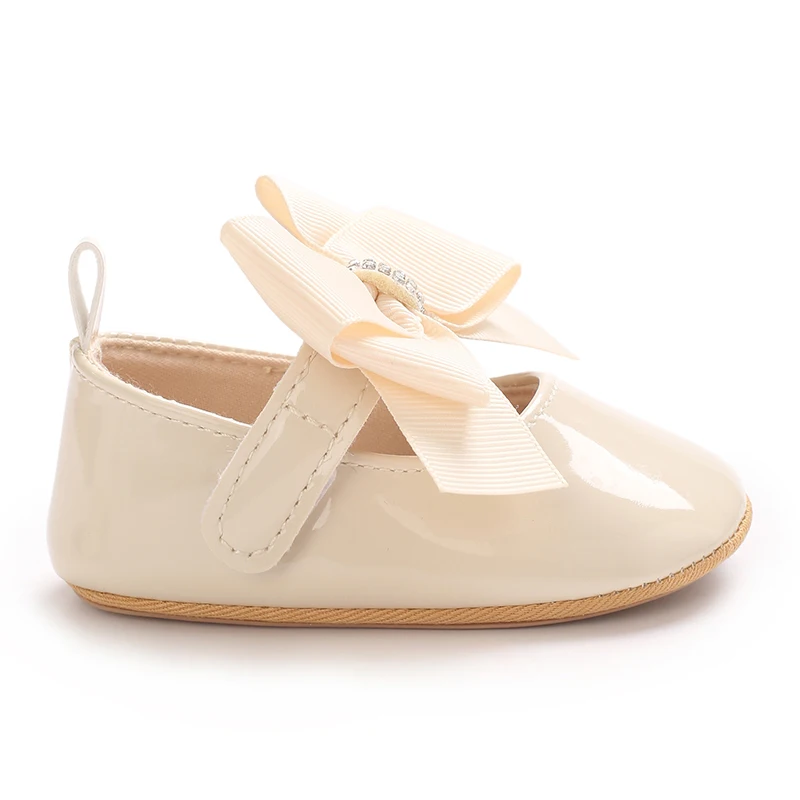 Cute Princess Baby Shoes Spring and Autumn Edition Butterfly Bow Decoration PU Soft Bottom Suitable for 0-1 Year Old Baby