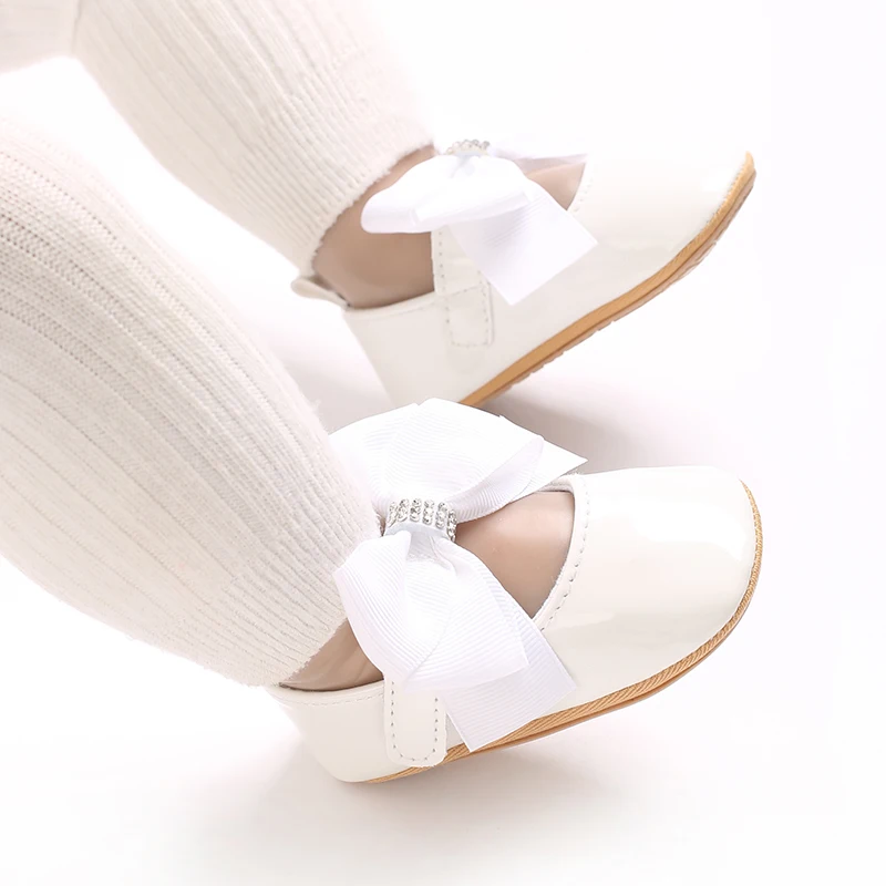 Cute Princess Baby Shoes Spring and Autumn Edition Butterfly Bow Decoration PU Soft Bottom Suitable for 0-1 Year Old Baby