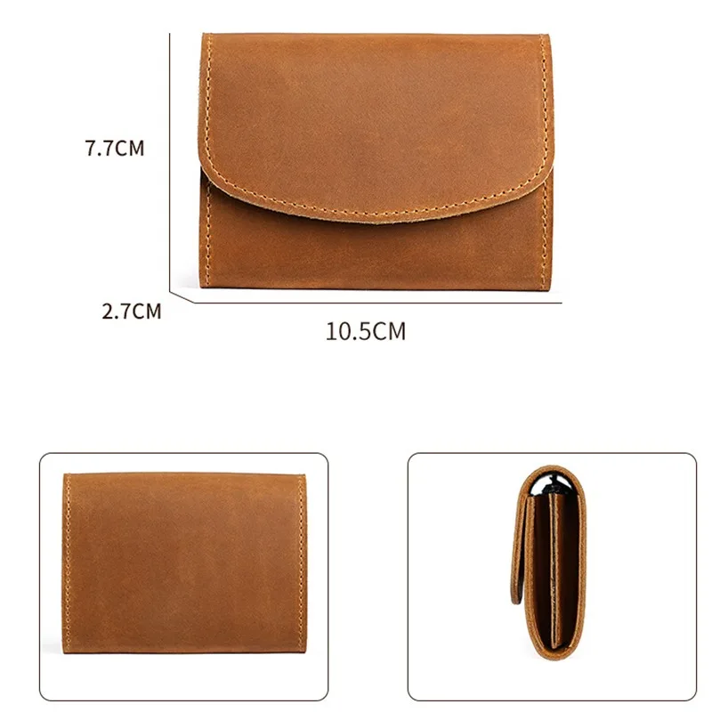 Vintage Crazy Horse Leather Credit Card Holder Wallet Mens Real Cowhide Slim ID VIP Business Cards Case Bag Small Coins Purses