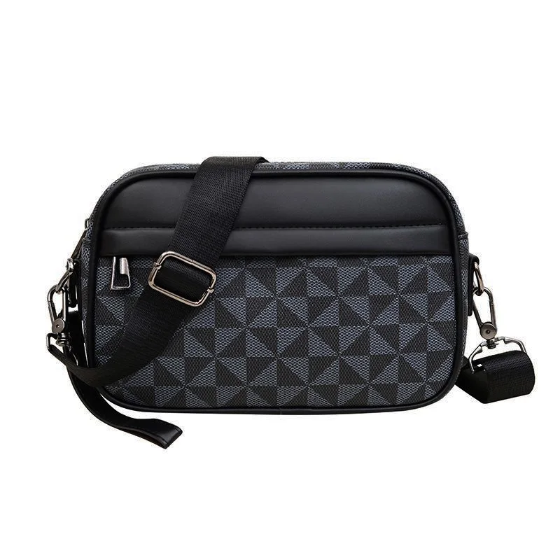 Casual Lightweight Business Shoulder Bags for Men PU Leather Messenger Bag Comfortable Wide Strap Crossbody Bags Designer Male