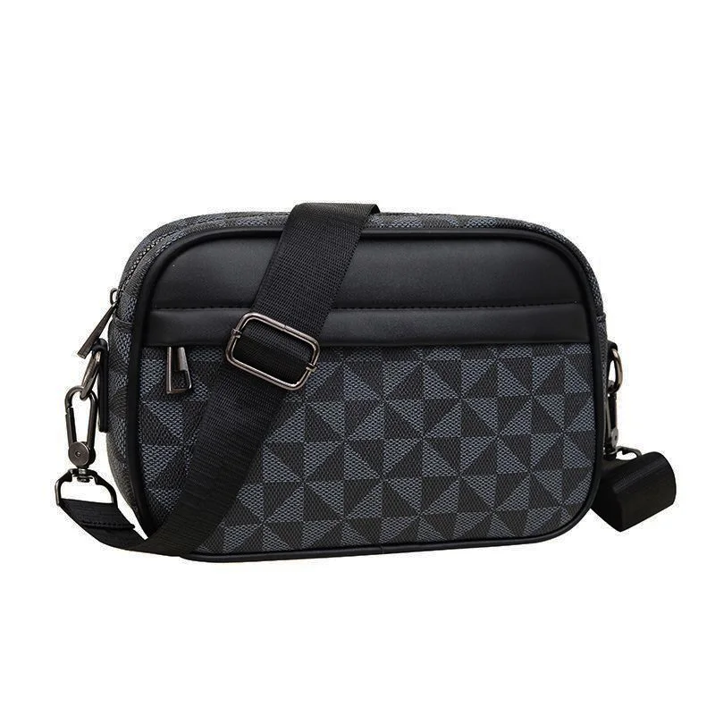 Casual Lightweight Business Shoulder Bags for Men PU Leather Messenger Bag Comfortable Wide Strap Crossbody Bags Designer Male