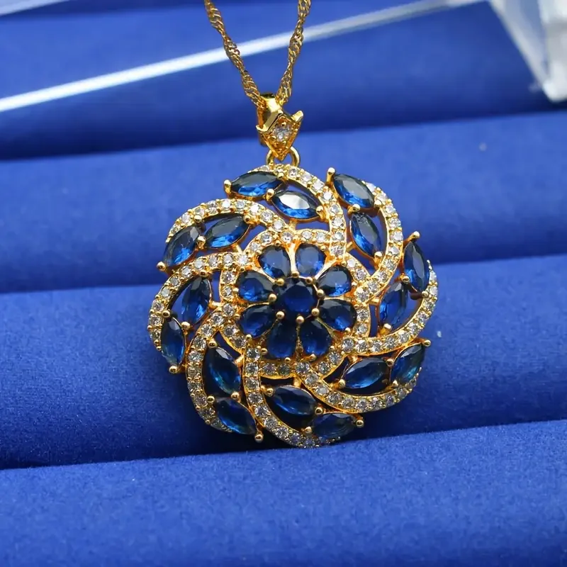 Elegant Multicolor Zirconia Pendant Necklace 18k Golden Plated - for Women Perfect for Weddings & Valentine's