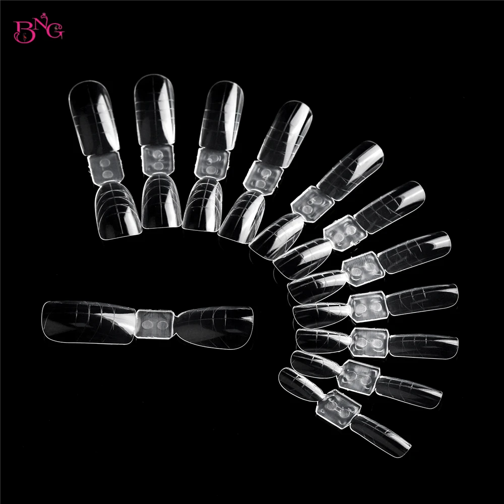 BNG Double-Side Dual Forms Set for Poly Nail Gel Almond Coffin Acrylic Nail Forms Nail Extension Mold Kit for DIY Manicure