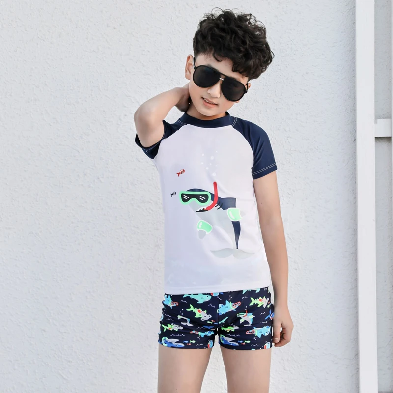 New Kids Swimsuit Medium Kids Baby Split Suit Swim Trunks Light Short Sleeve Beach Swimsuit Boys Swimsuit Swim Trunks Quick Dry