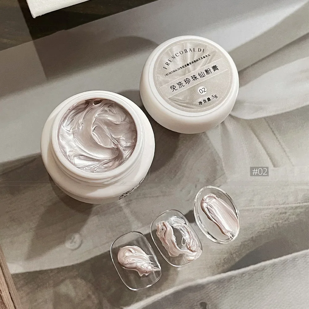 3 Colors No Wipe Pearl Cream Nail Sculpting Gel Textured Nail Art Docerarion DIY Salon Nail Cream for 3D Chrome Powder Manicure